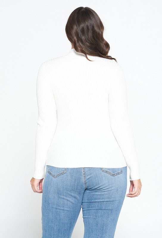 Whitney Long Sleeve Top-White Curve
