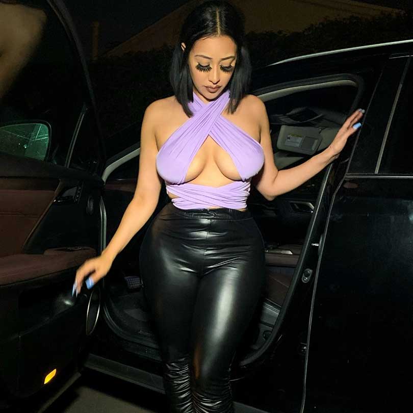 Lola Wrap Top-Lilac