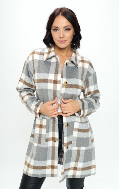 Gray Plaid Coat