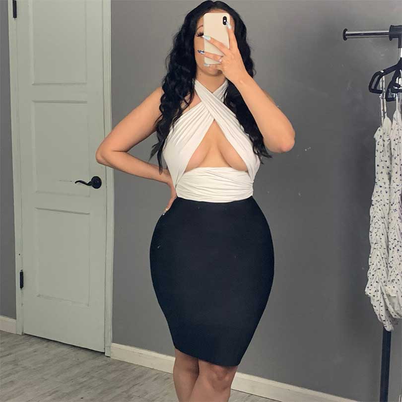 Snatch My Waist Black Bandage Skirt-Curve