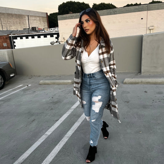 Gray Plaid Coat