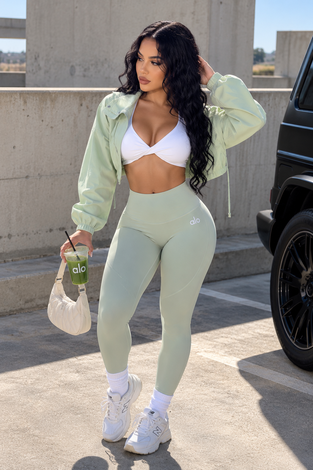 Cardio Babe Jacket-Sage Green