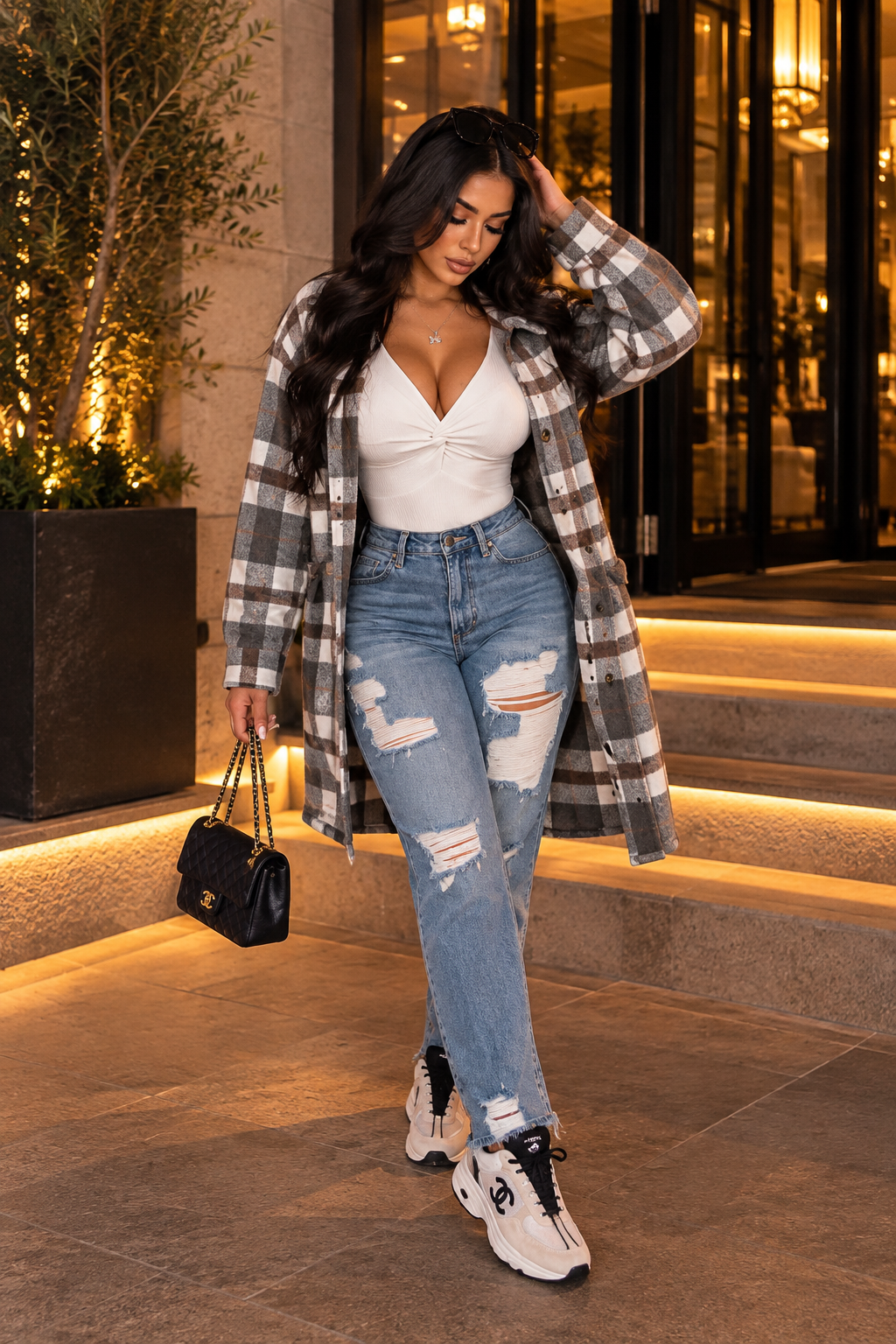 Gray Plaid Coat
