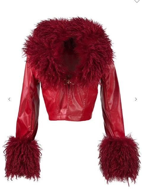 Diva In Fur Jacket-Wine